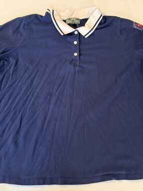 Lauren Ralph Lauren Active women's polo shirt navy blue cotton blend plus size